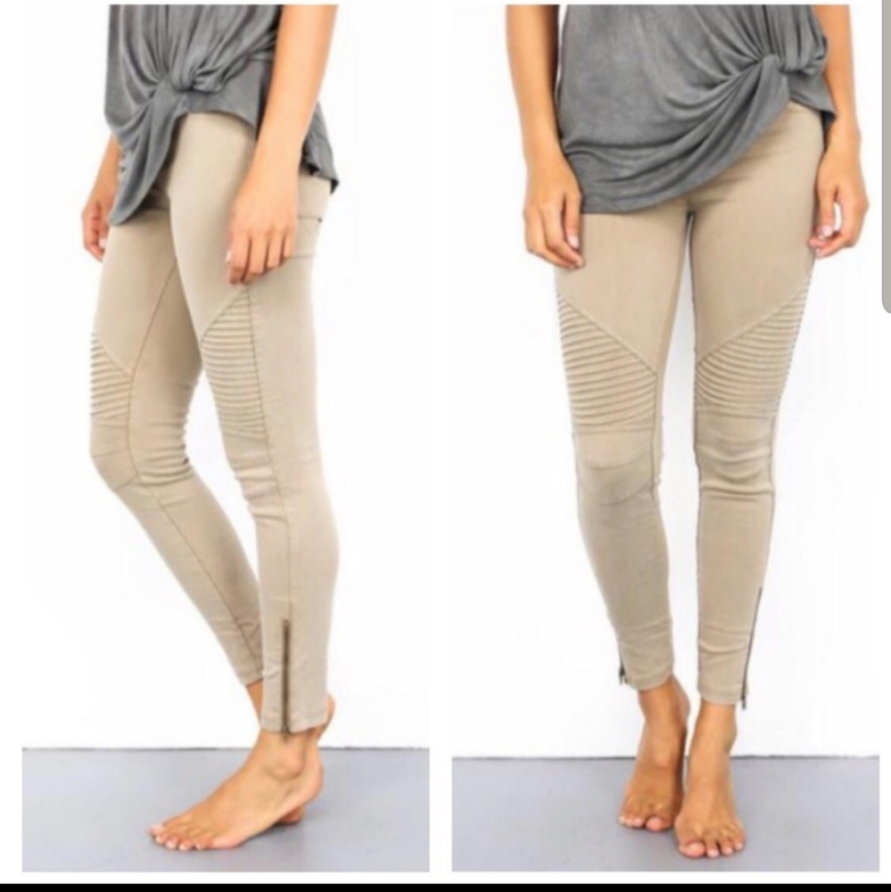 🔥Moto style pants w/ ankle zip